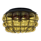 Plafonnier en verre caged de Murano vénitien avec de grandes bulles, années 1960.