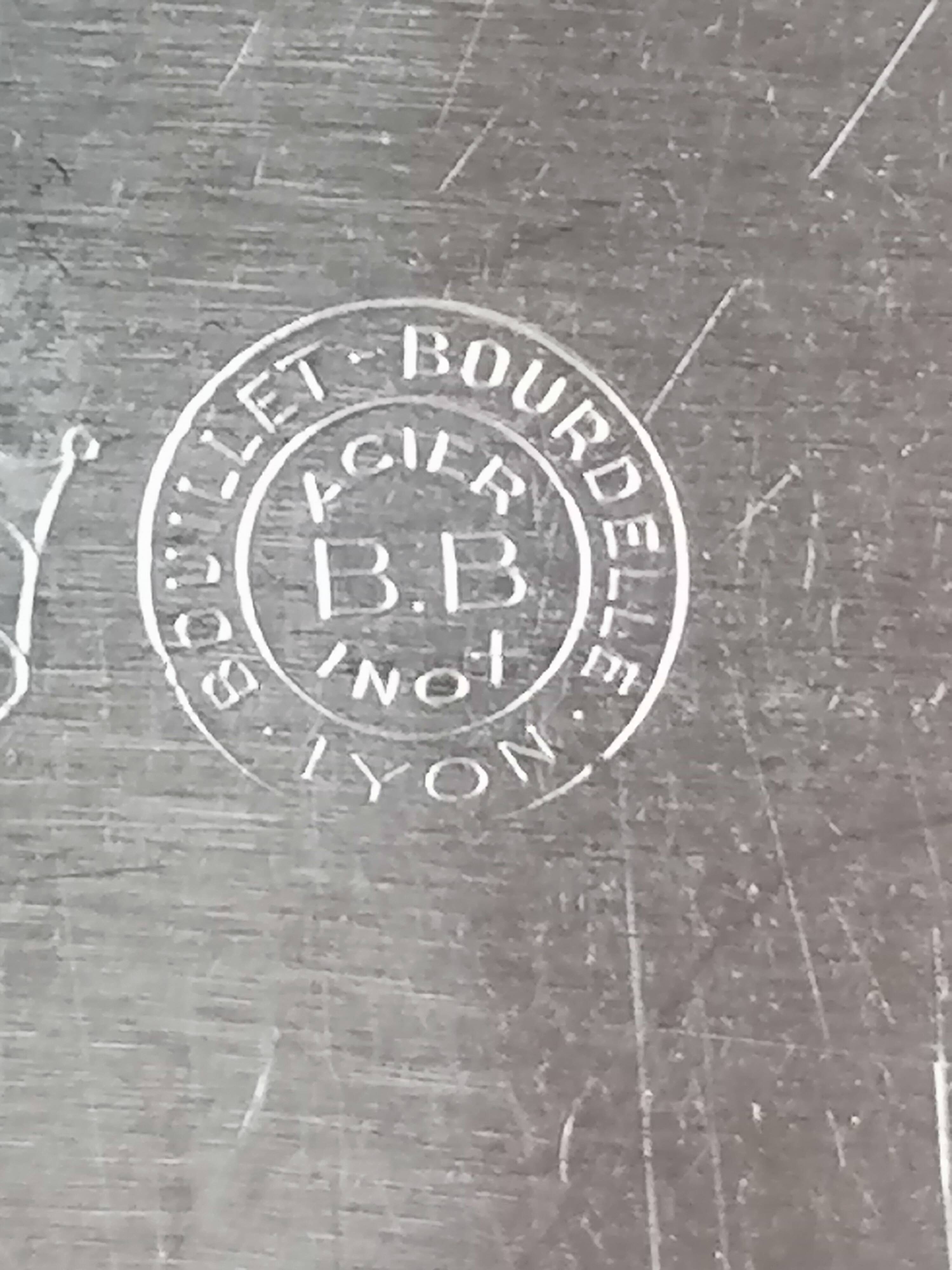 BB stamped plate from the Lyon goldsmiths Bouillet and Bourdelle.