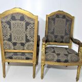 4 armchairs and a gilded wooden sofa Louis XVI style