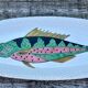 Gien dish with fish decoration model Baie d'Along 50s