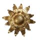 Vintage sunburst ceiling light, gold, floral pattern, 50s brutalism