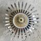 Spherical pendant light with stainless steel blades - vintage 1990