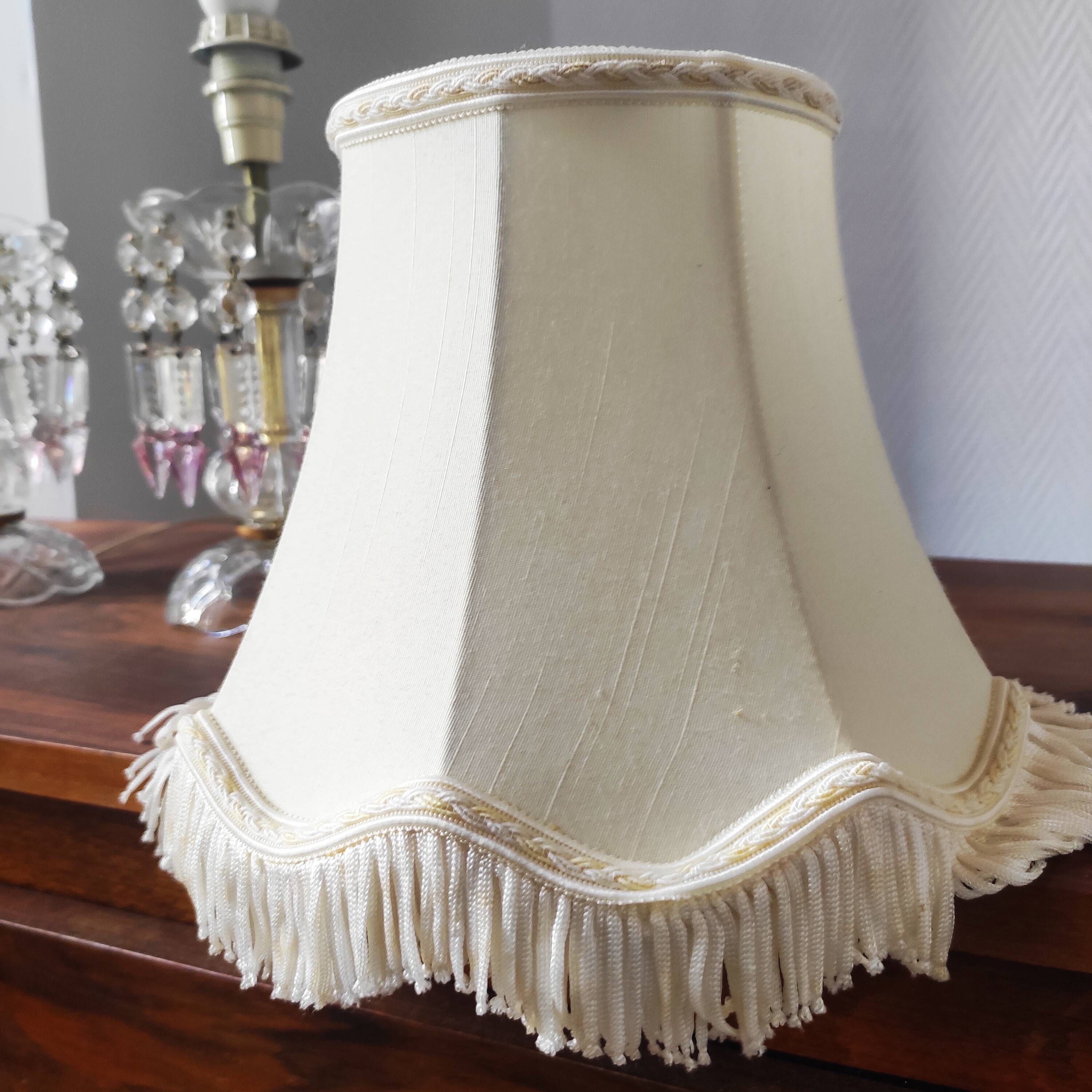 Pair of glass lamps with tassels
