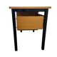 Bureau en bois vintage avec cadre en acier noir