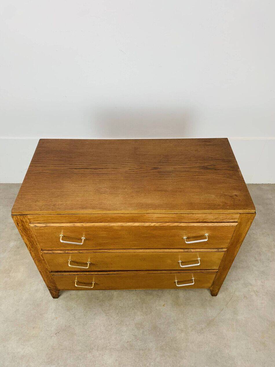 Wooden chest of drawers, splayed legs from the 1950s, vintage