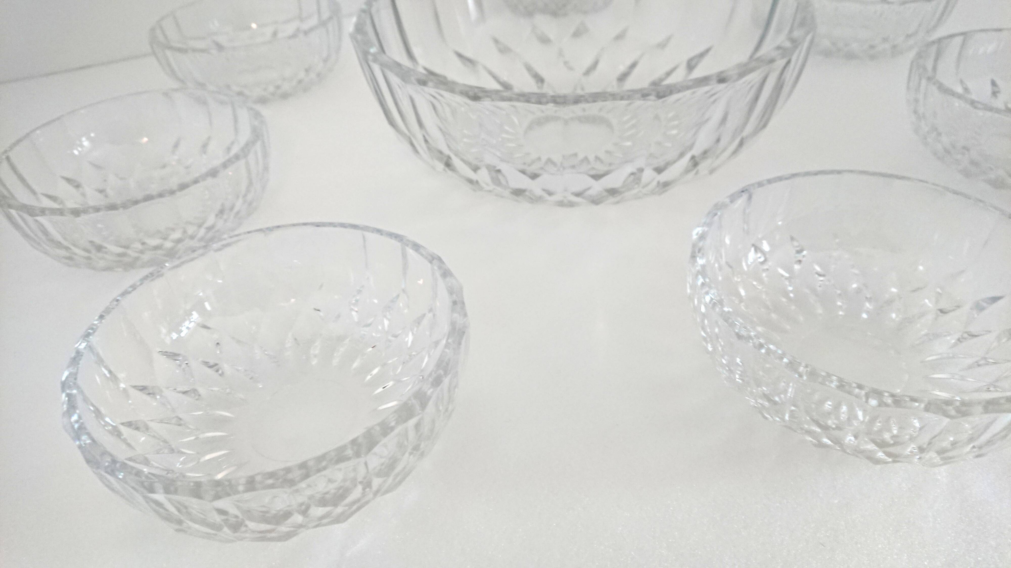 Saladier and its 7 crystal ramekins - Nuremberg Cristallerie