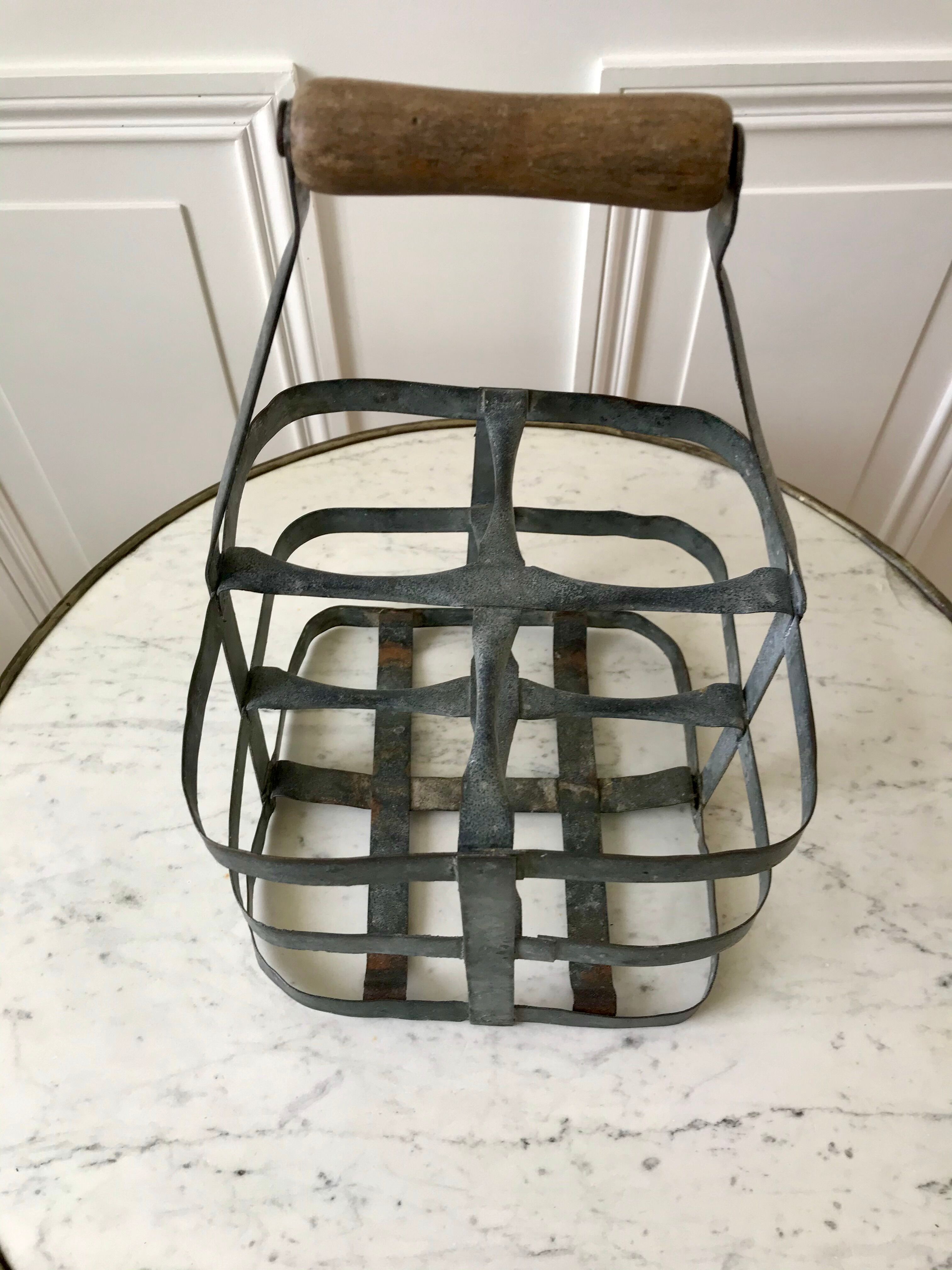 Antique zinc bottle holder