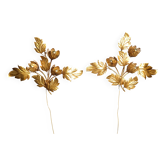 Pair of Vintage leaf wall lights by Hans Kögl, 1970s