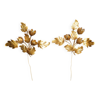Paire d'appliques vintage en forme de feuille par Hans Kögl, années 1970