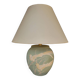 Matt green table lamp and birds in relief