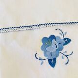 6 serviettes percal brodées, 28 cm