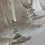 Set of 9 19th century champagne flutes with flat cut edges