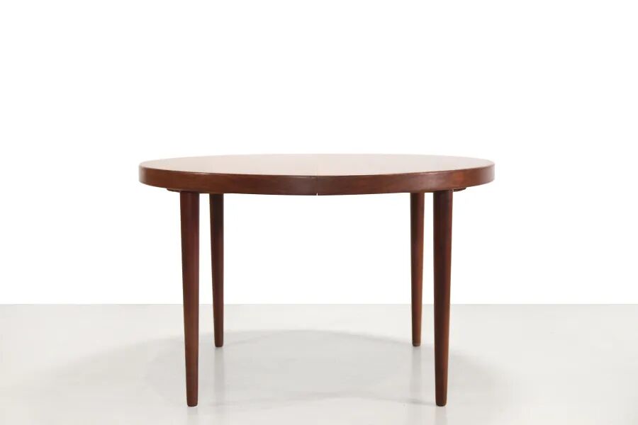 Round Rosewood dining table by Kai Kristiansen, 1960s