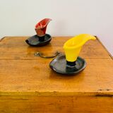 Pair of vintage ceramic candlesticks
