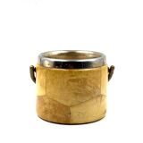 Mid-century cream parchment ice bucket, Aldo Tura Italy 1950s