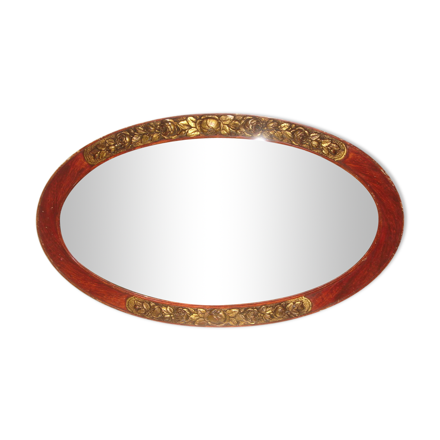 Art nouveau art deco oval mirror