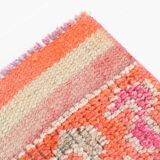 Pink & Orange Vintage Turkish Runner Rug, 103x326Cm