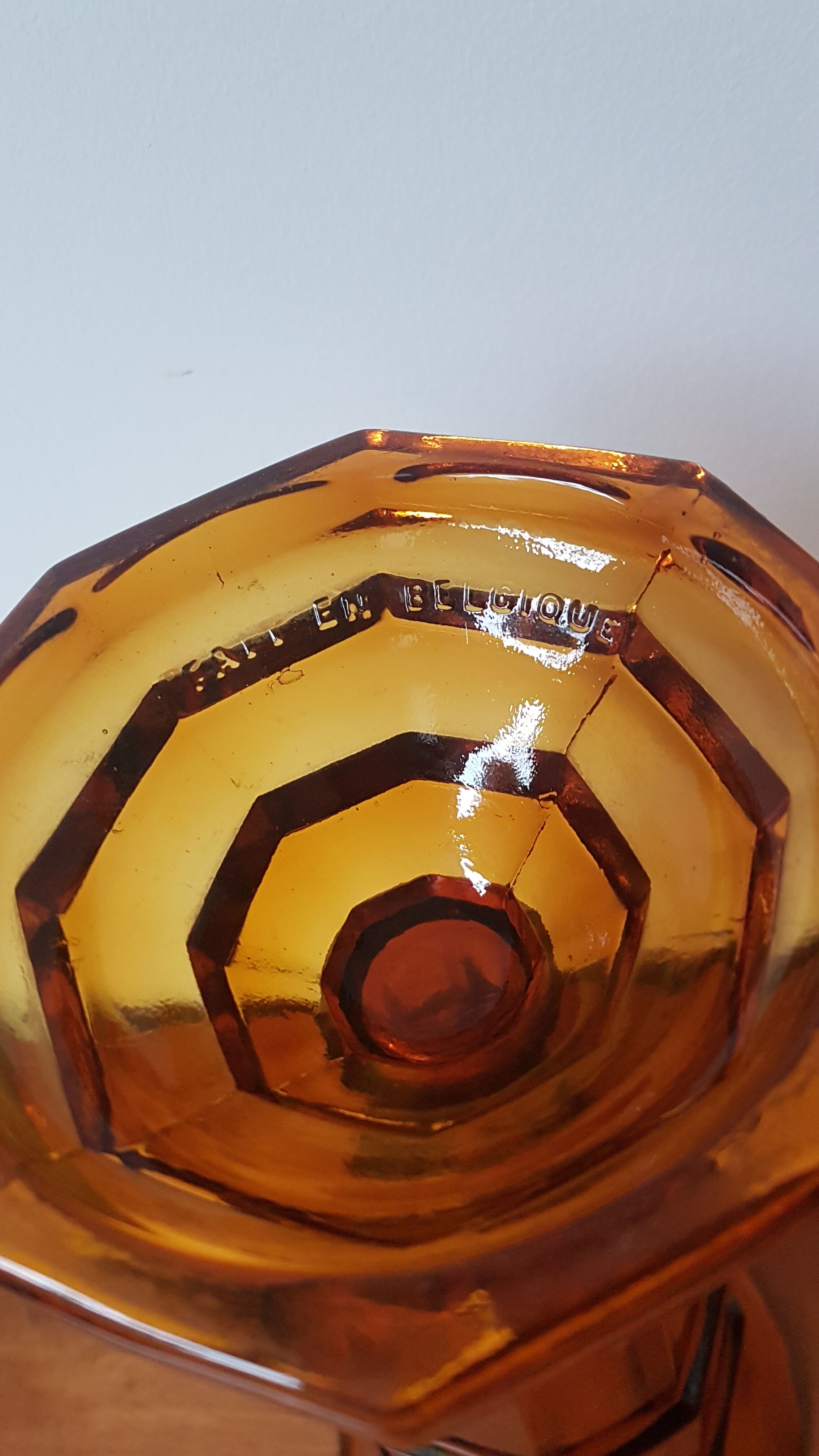 Scailmont Amber Art Deco Vase