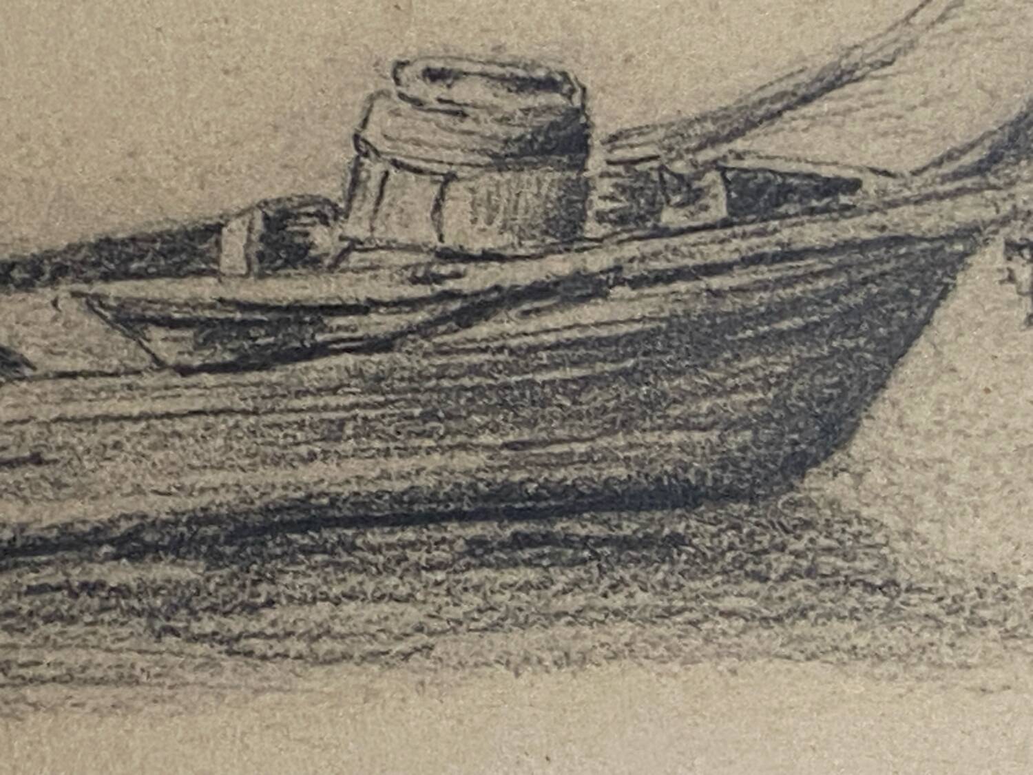 Dessin d’étude original à la mine de plomb signé daté 1844