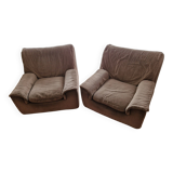 Paire de chauffeuse Cinna Kirk maron