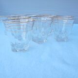 12 liqueur glasses with its golden rim from the 1950s-1960s