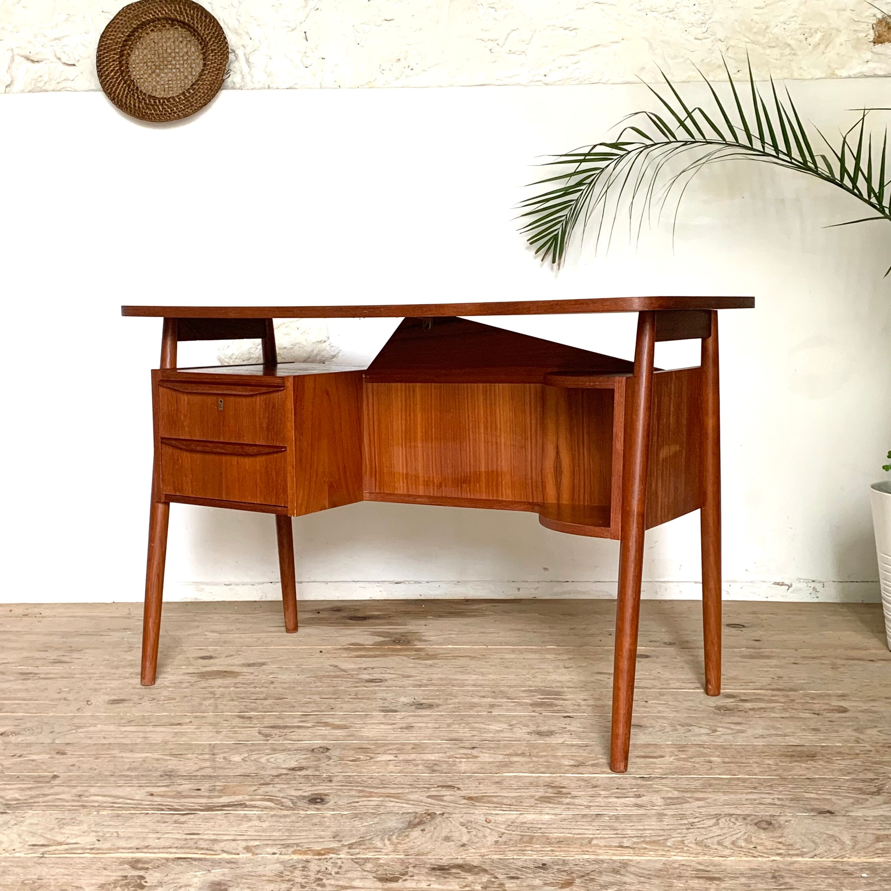 Vintage Scandinavian teak desk Gunnar Nielsen Tibergaard