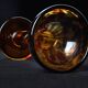 Amber blown glass candlestick – Art Deco style – 24.5 cm
