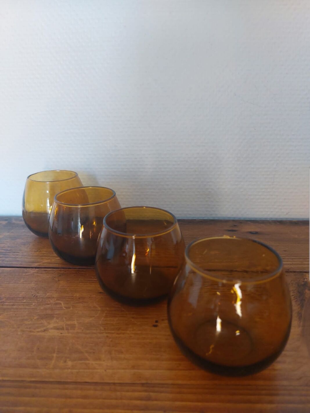 Set of amber glasses