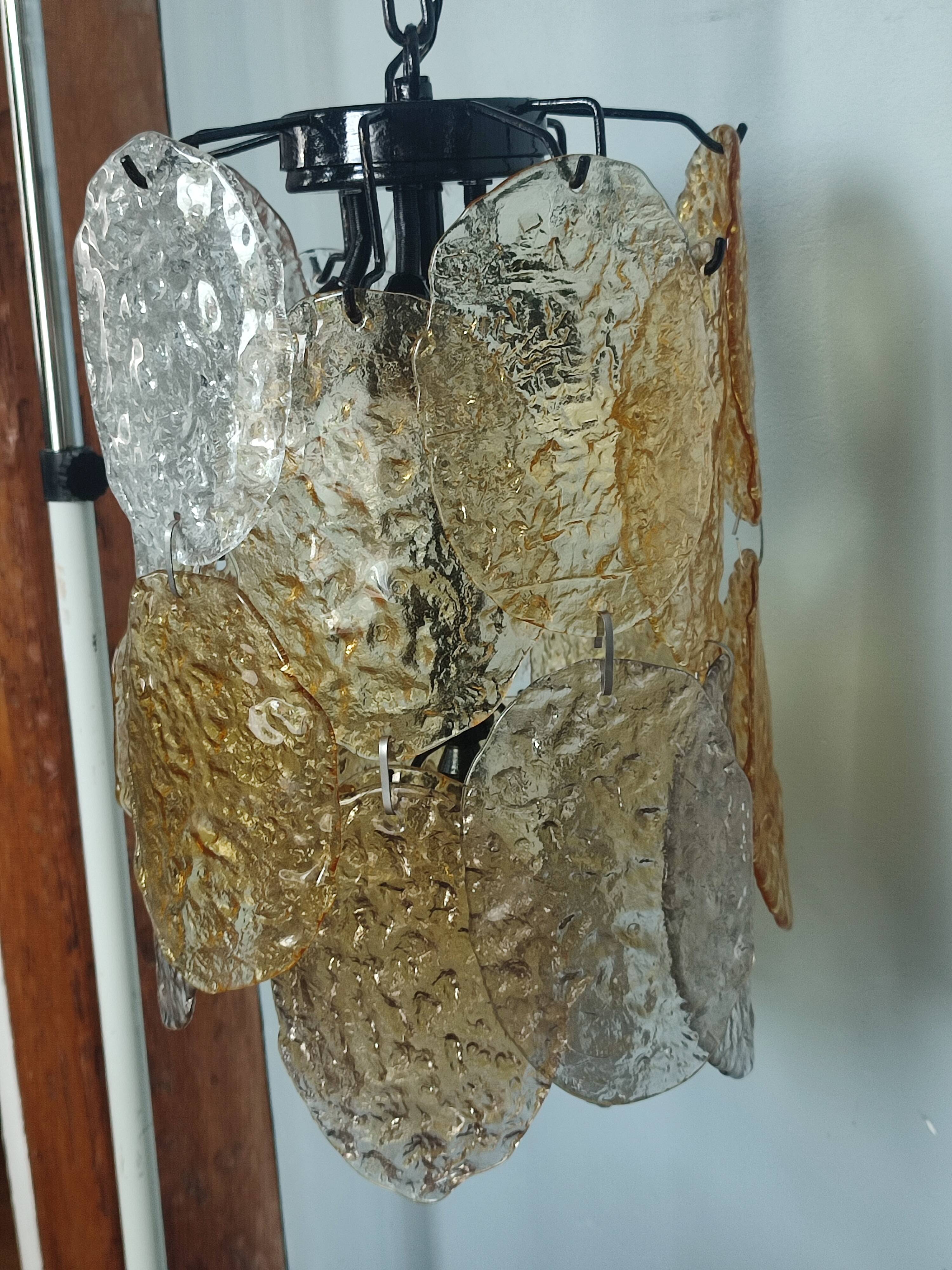 Vintage Murano Glass Disc Chandelier