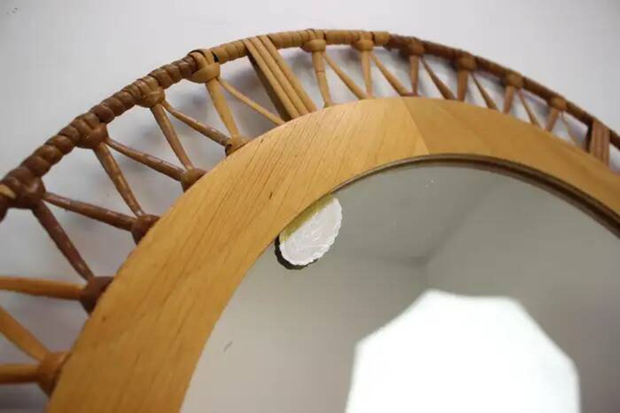 1960s Bamboo Mirror by Fmportglas, Germany