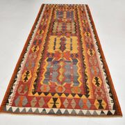5x12 Soft Red and Orange Anatolian Kilim Rug, Wool Kilim Carpet, 139x377Cm