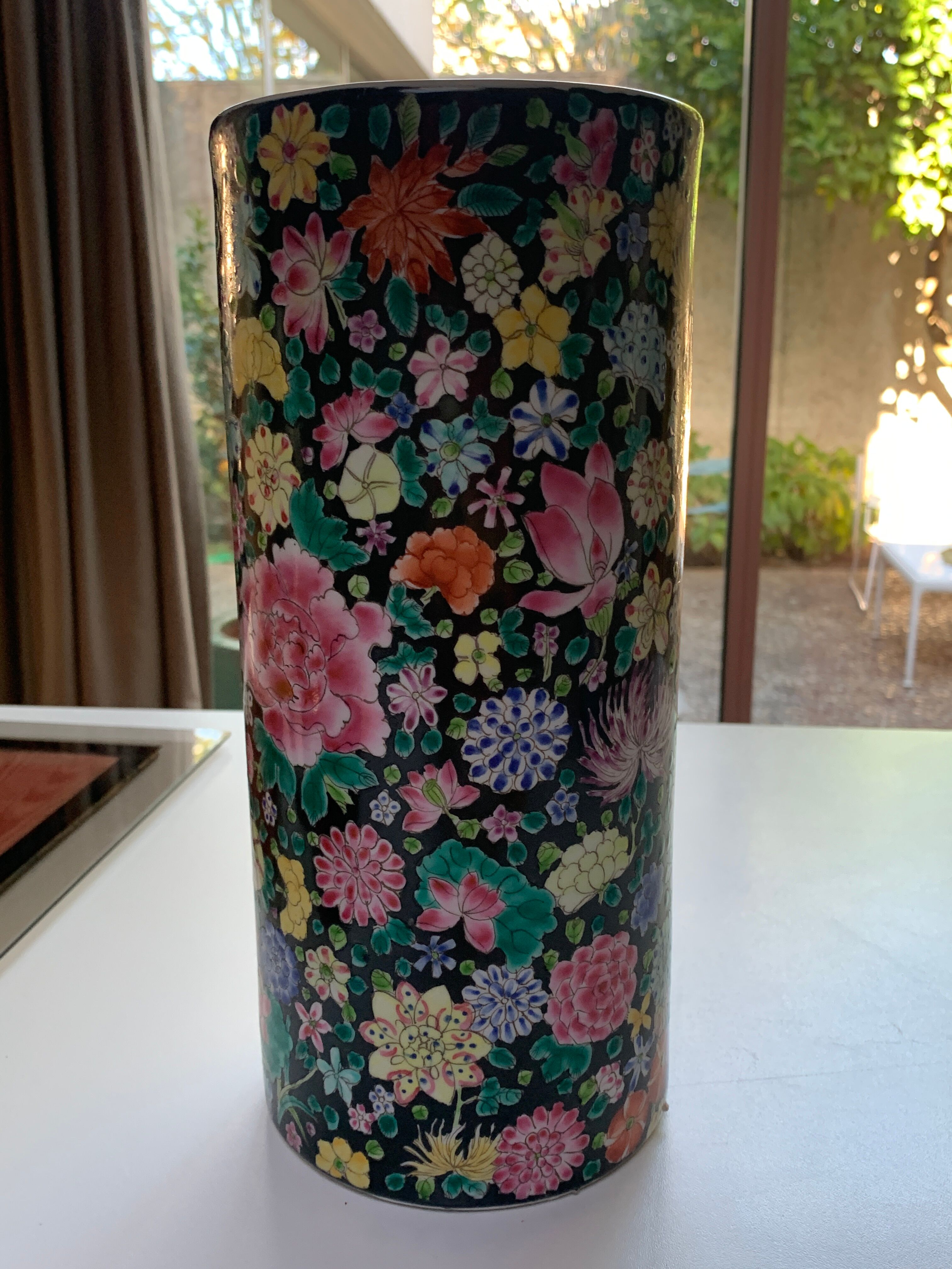 Porcelain vase decorated with flowers