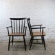Pair of vintage Scandinavian-style bridge armchairs