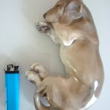Sleeping dog sculpture, setter, pointer, Royal Copenhagen porcelain