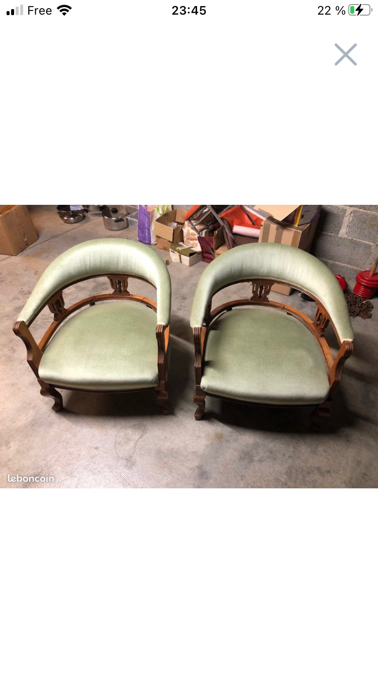 2 English armchairs empire style