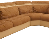 Leather and microfiber angle sofa