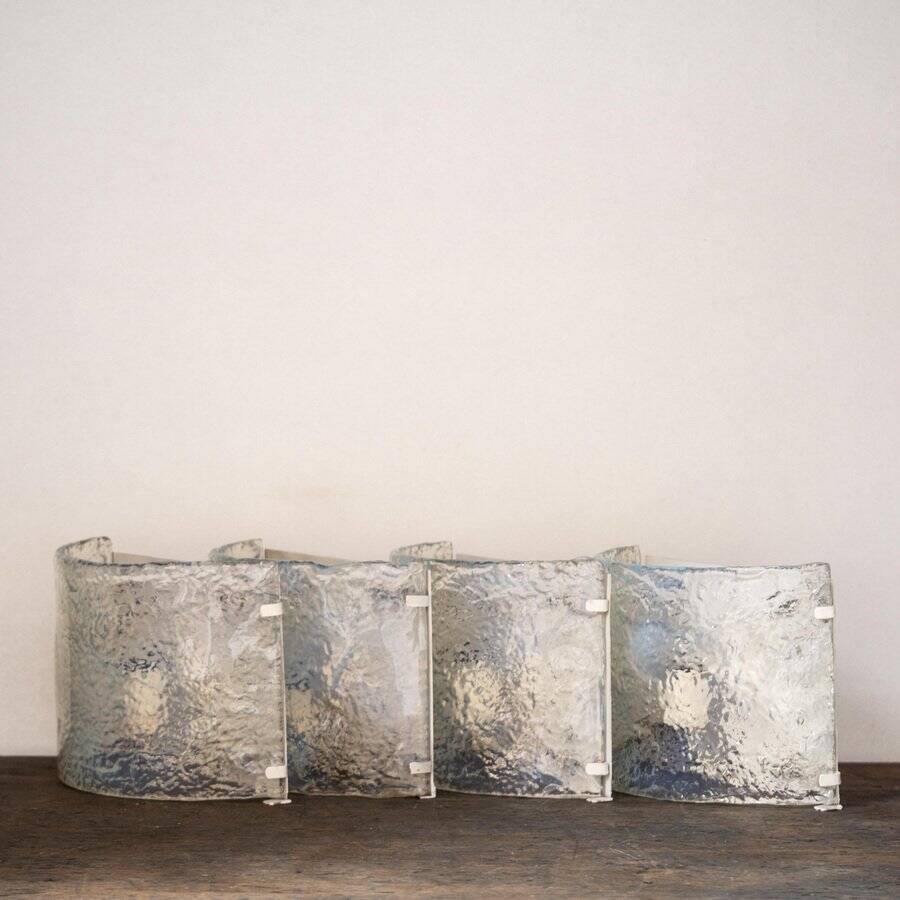 Vintage Murano glass wall lamps by Mazzega, Italy, 1970, set of 4