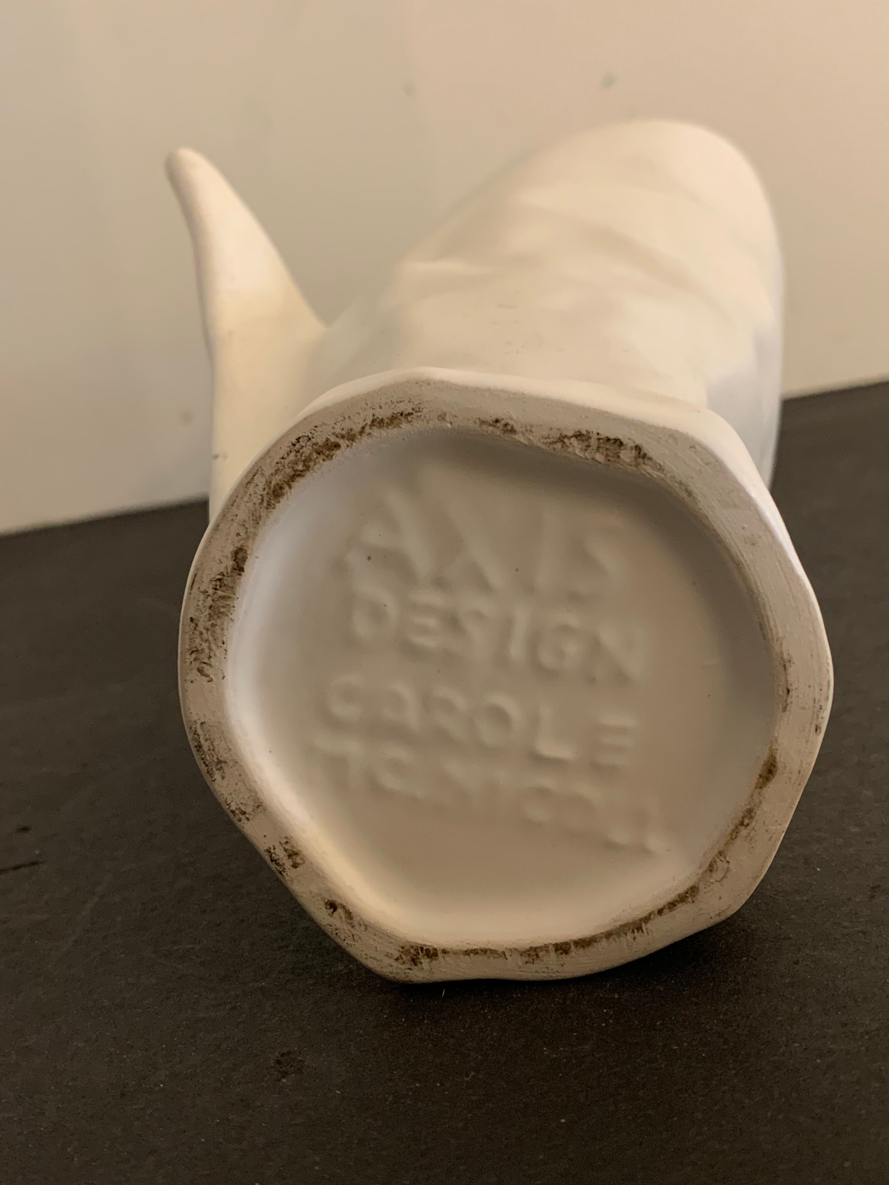 Carole Mc Nicoll white ceramic vase for Axis Design 1990