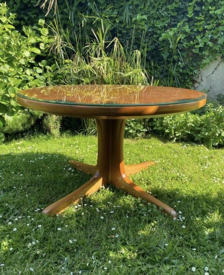 Table ronde extensible de style Baumann, 1960