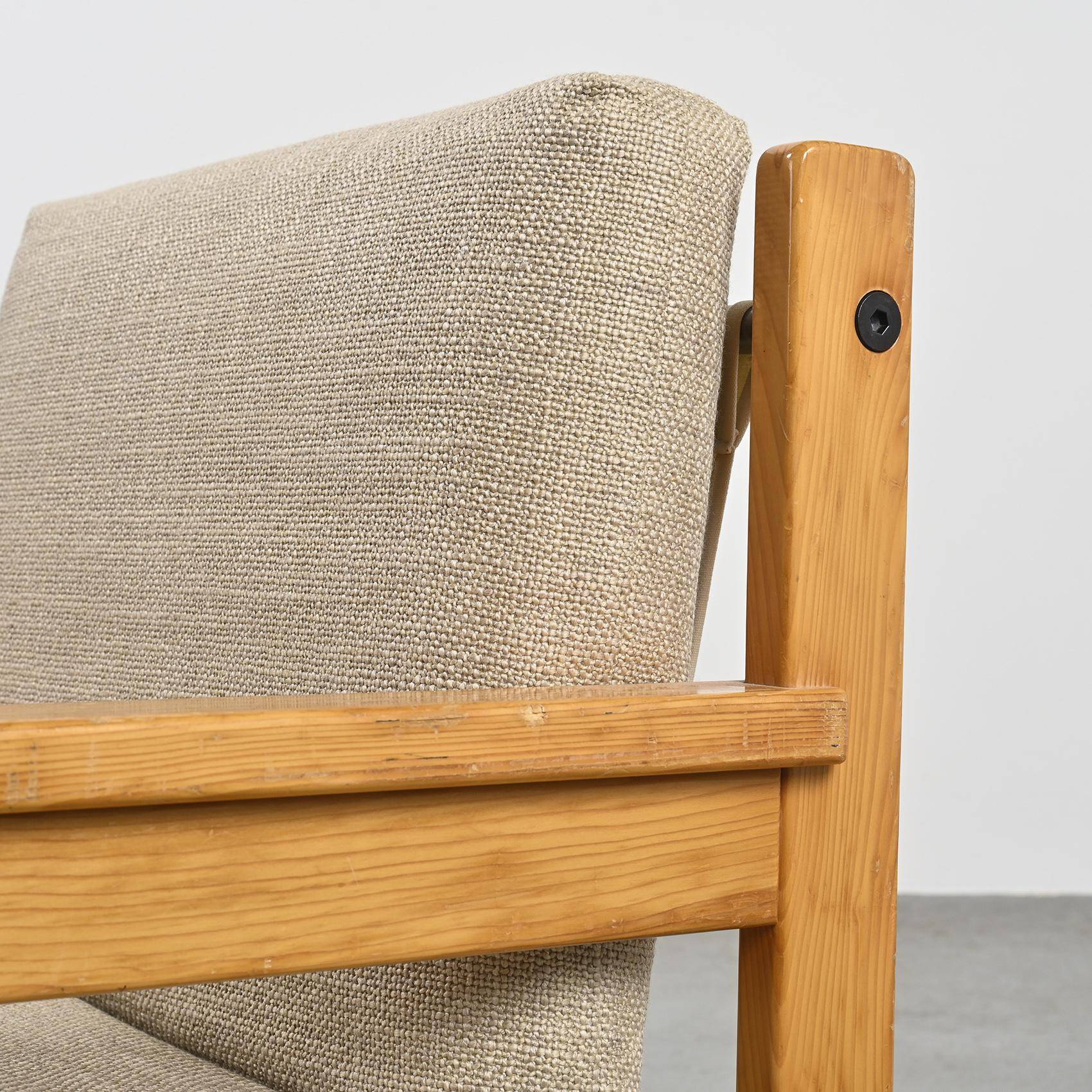 Pair of Scandinavian pine armchairs, circa 1970