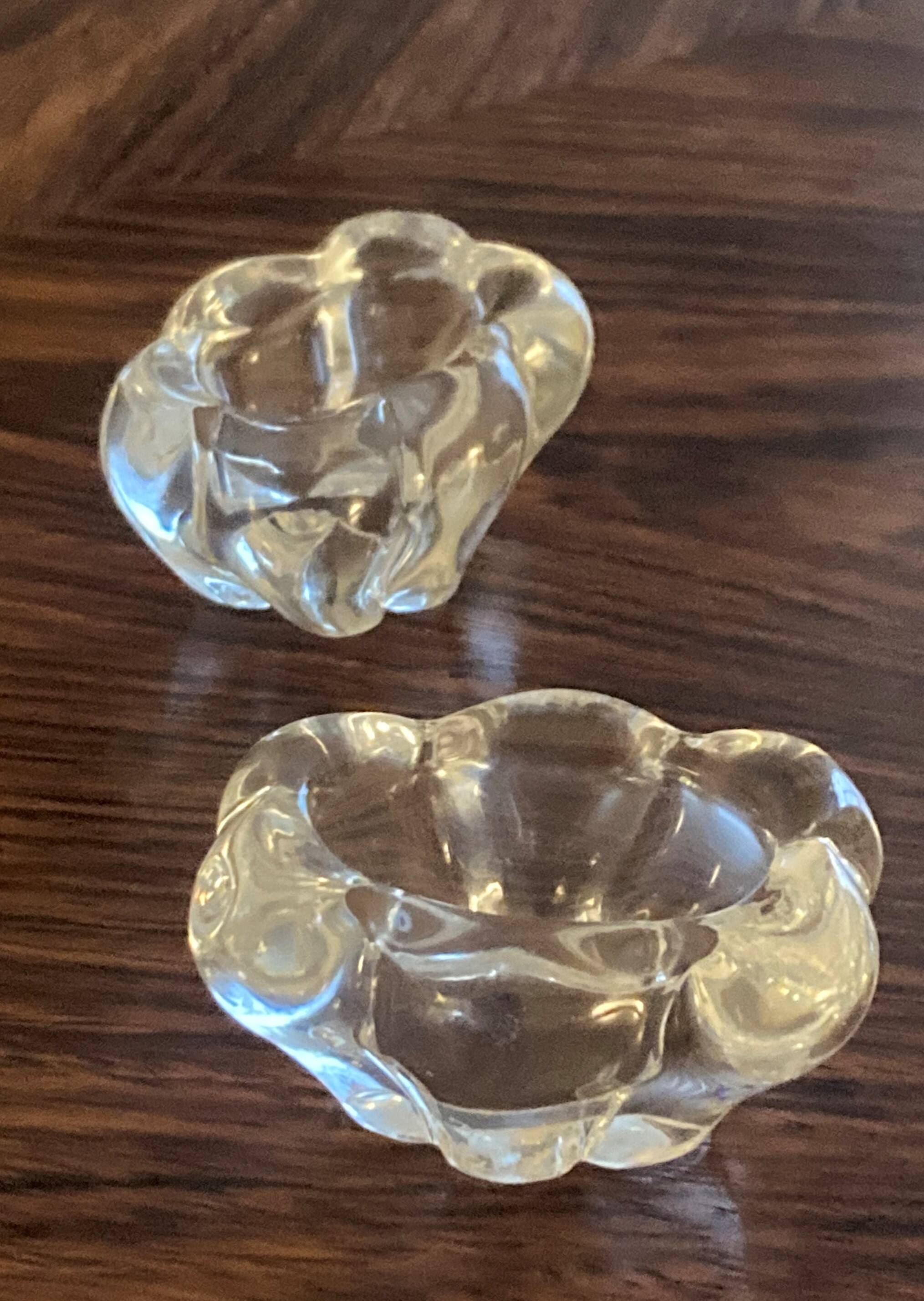 Pair of Daum crystal salt cellars