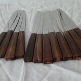 12 couteaux inox manche bois Pinay fortias Thiers