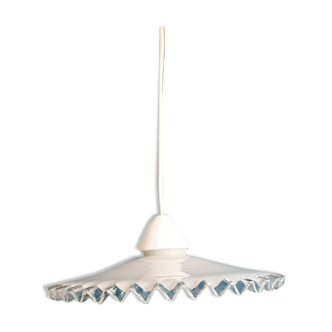 Suspension corolla glass opaline transparent serrated edge Dp 0523021