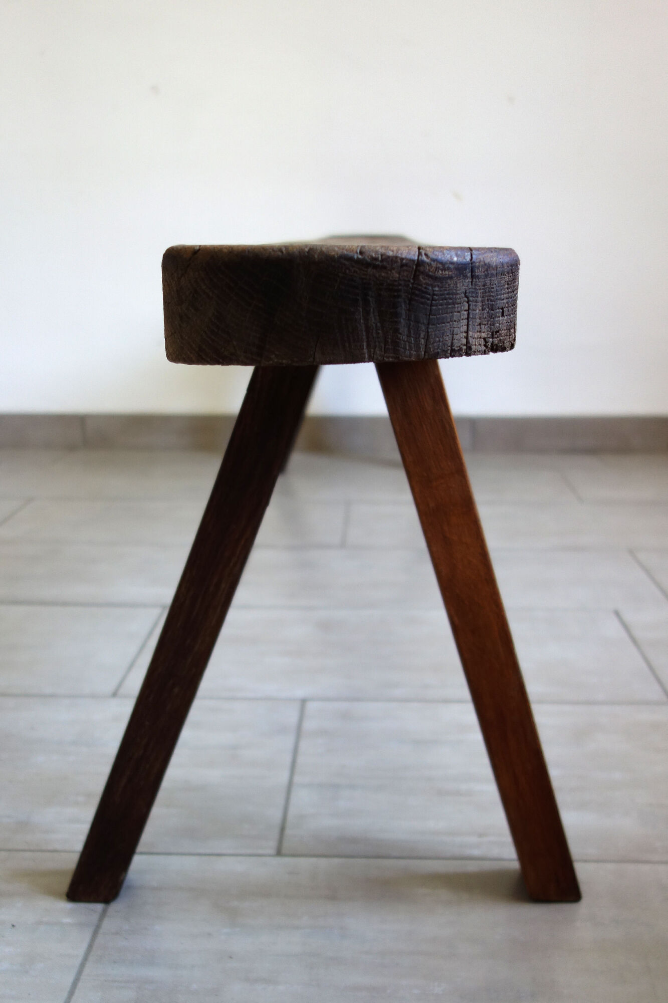 Primitive oak bench late 19th century