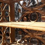 Peacock rattan shelf