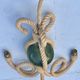 Audoux & Minet - vintage cord chandelier with 3 lights - France circa 1950