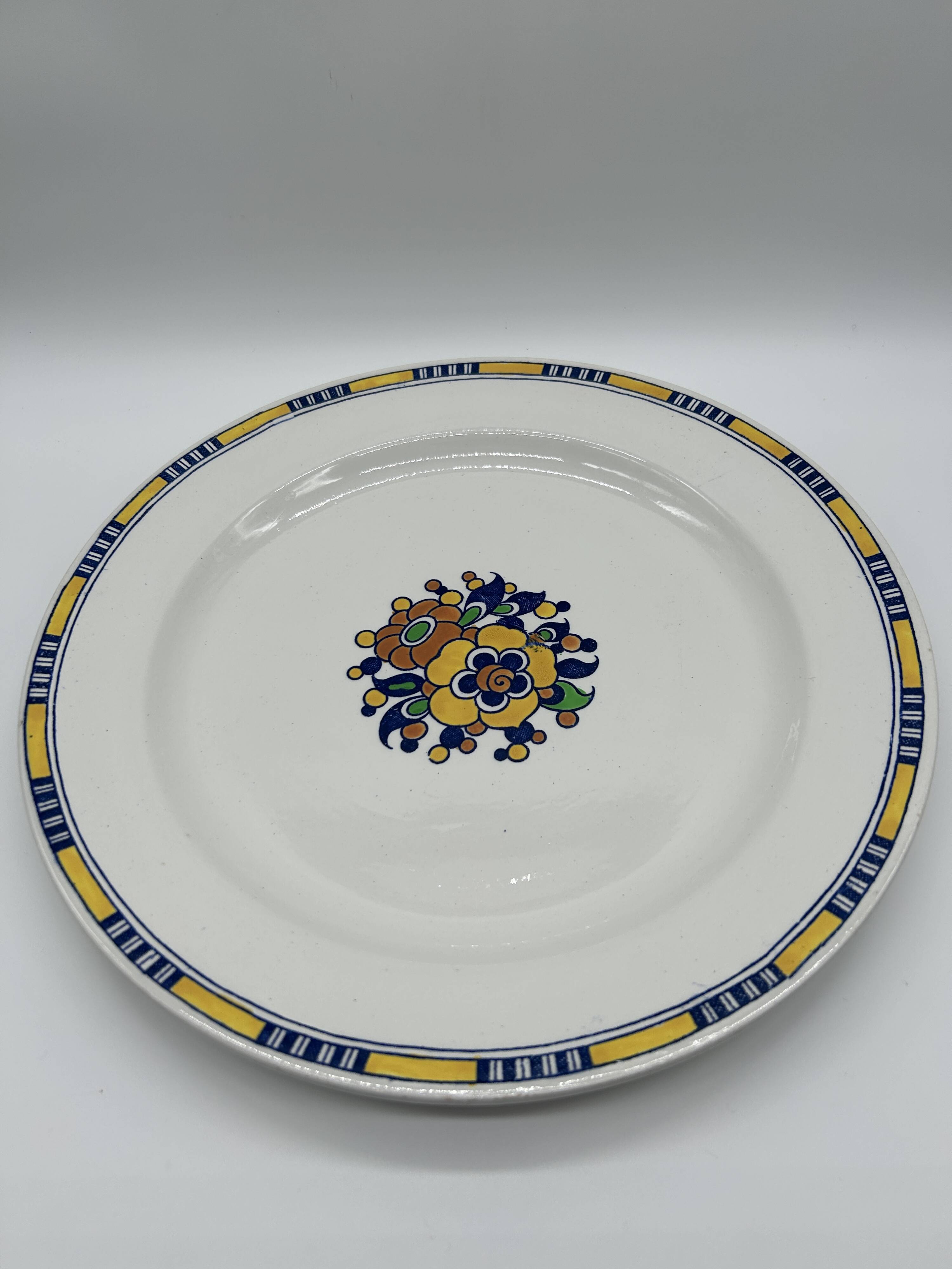 Large art deco plate - boch freres - d1049