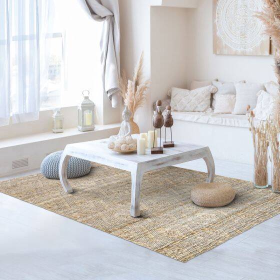 Braided jute rug with diamond patterns 160x230 cm