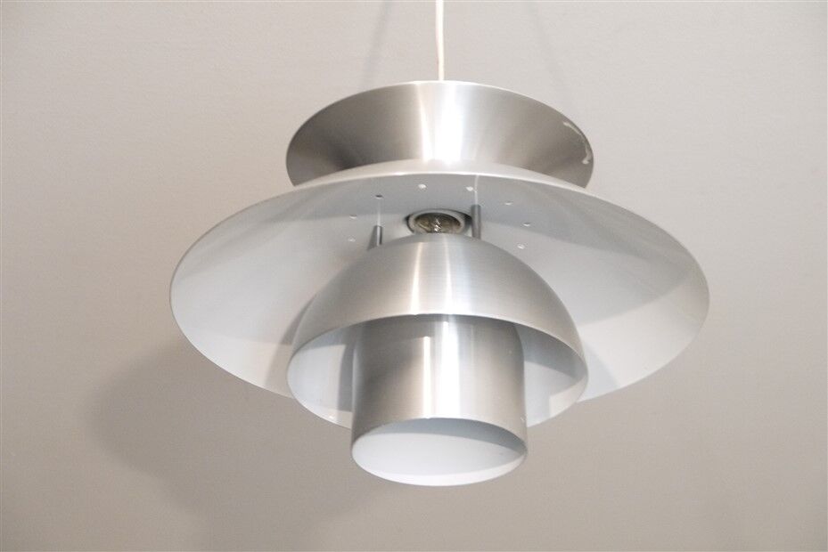 Vintage Scandinavian aluminum pendant light 1970