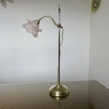 Art Nouveau jeweler's lamp in bronze and glass paste tulip